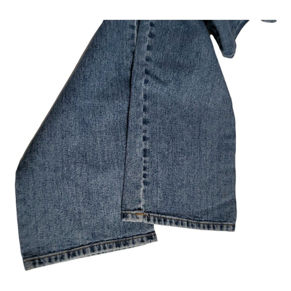 𝅺NEWPORT News Jeanology High Rise Mom Jeans Blue Denim Tie Closure Size 14 - Picture 7 of 9